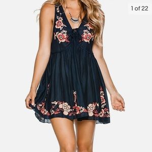 Free People Aida Embroidered Slip Dress